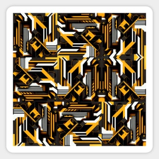 Futuristic Blocks Seamless Geek Pattern Sticker